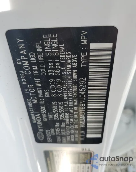 2022 Genesis Gv70 Base from USA, damaged, VIN KMUMADTB9NU045292